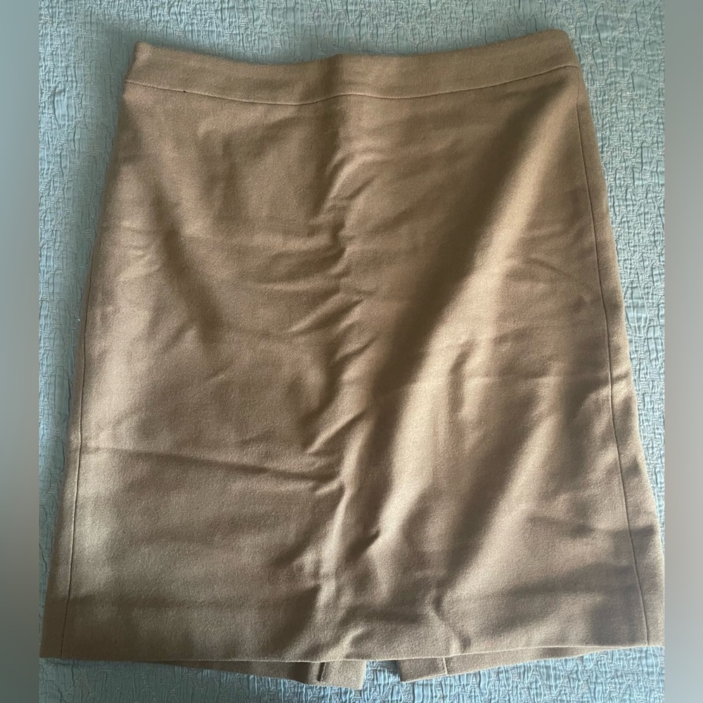 EUC & VERSATILE J. CREW PENCIL SKIRT IN CAMEL-WOOL & LINED - FULL ZIPPER - SZ 10